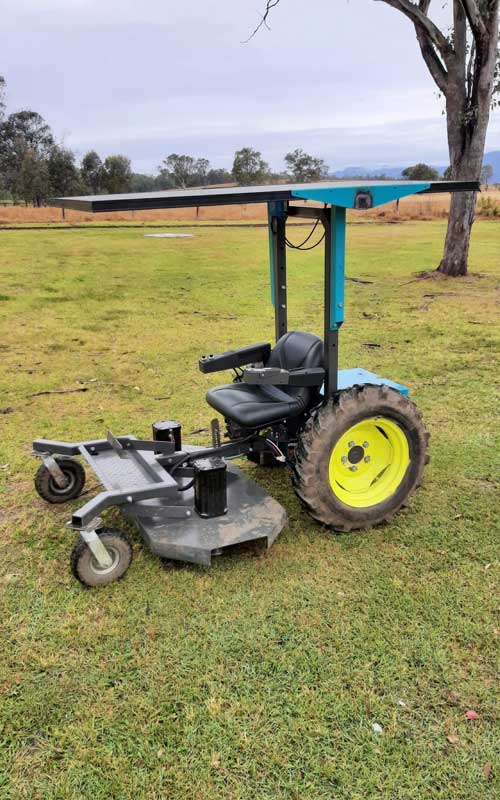 Cyber Clydesdale X4 - Mow More Combo: Fully Electric Solar Charged Ride-on Zero-Turn Mower, Australian Made